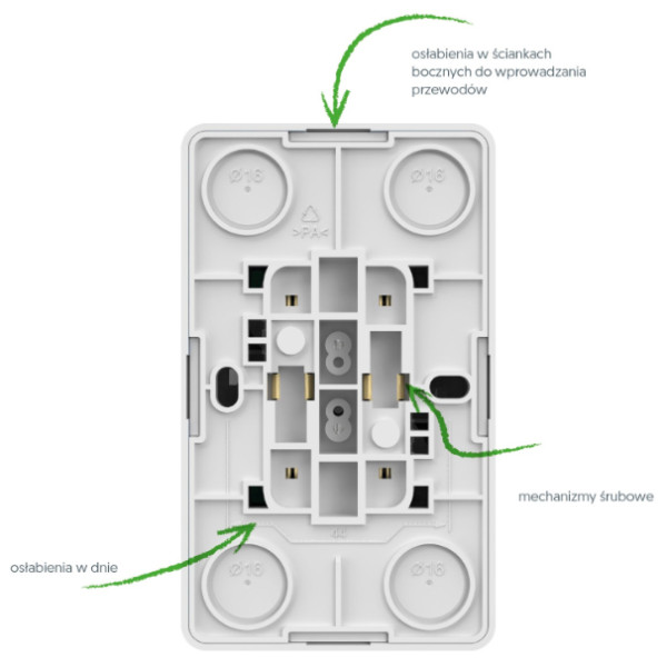 Двомісна розетка Elektro-Plast Berg 3744-00 (біла) - фото №2