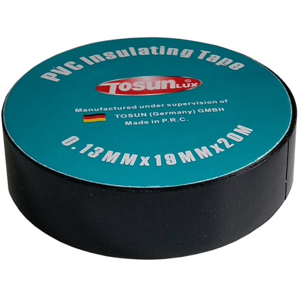 Ізоляційна стрічка TOSUNlux PVC чорна 20м (6931934219807)