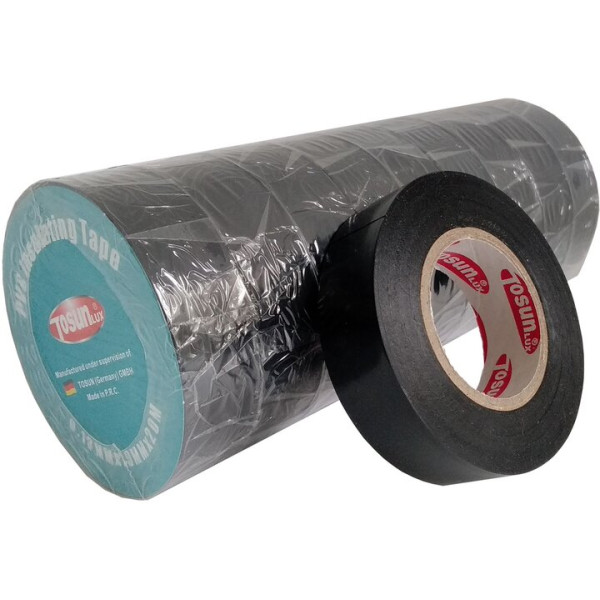 Ізоляційна стрічка TOSUNlux PVC чорна 20м (6931934219807) - фото №1