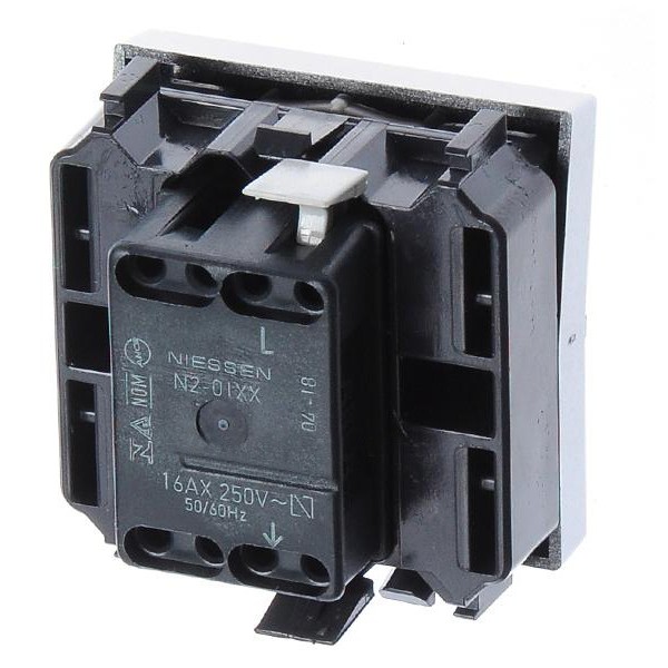 Однокнопочный выключатель ABB Zenit 2CLA220100N1301 N2201 PL (серебро) - фото №5