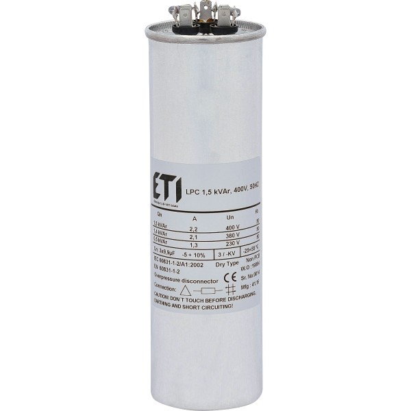 Конденсатор ETI 004656701 LPC 1.5kVAr (400V) - фото №1