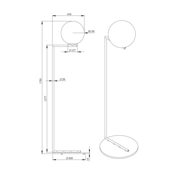 Торшер Pikart 23645-2 Pearl E27 1x60W IP20 - фото №2