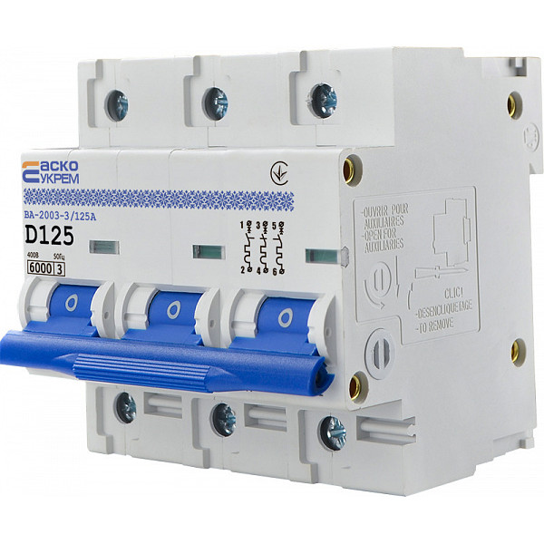 Автоматичний вимикач Аско-Укрем ВА-2003 3р 125А (A0010030010) - фото №3