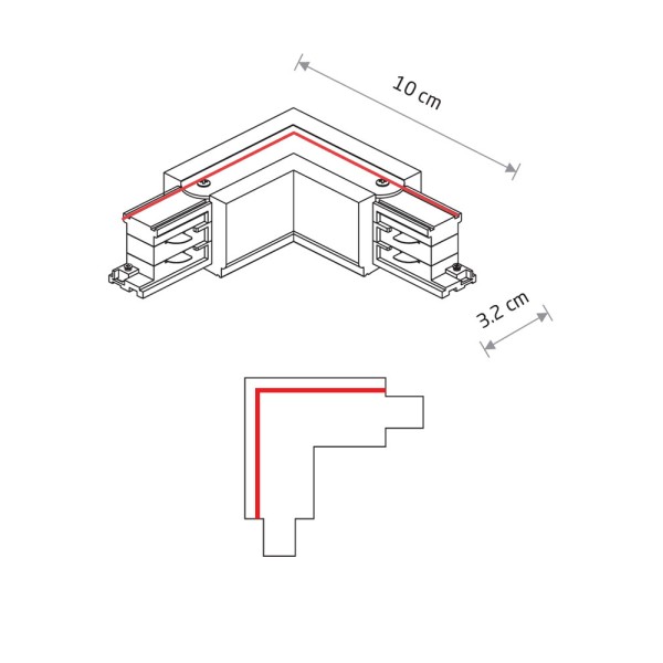 З'єднувач Nowodvorski 8706 CTLS Power L Connector L-L IP20 чорний - фото №1