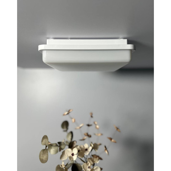 Потолочный светильник с датчиком движения Nowodvorski 10040 Tahoe II Sensor E27 2x15W IP44 белый - фото №1