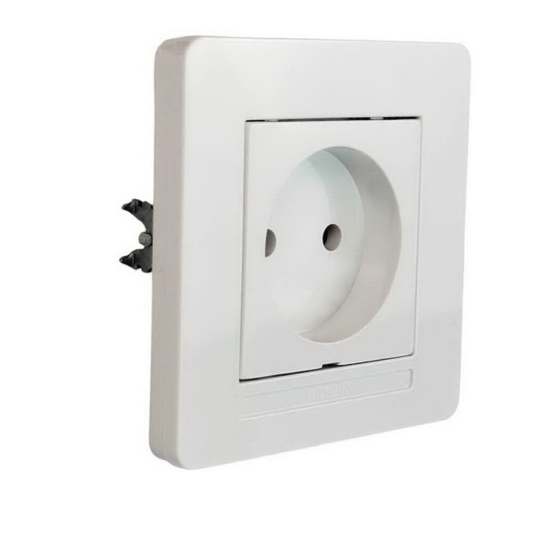 Розетка Nilson Selene белая 1-я без заземления ( 23111015 ) - фото №1
