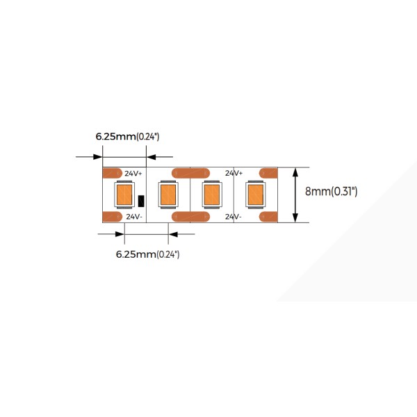 LED лента COLORS 160-2835-24V-IP20 9.6W 1335Lm 3000K 5м (CR8160-24V-8mm-WW) - фото №1