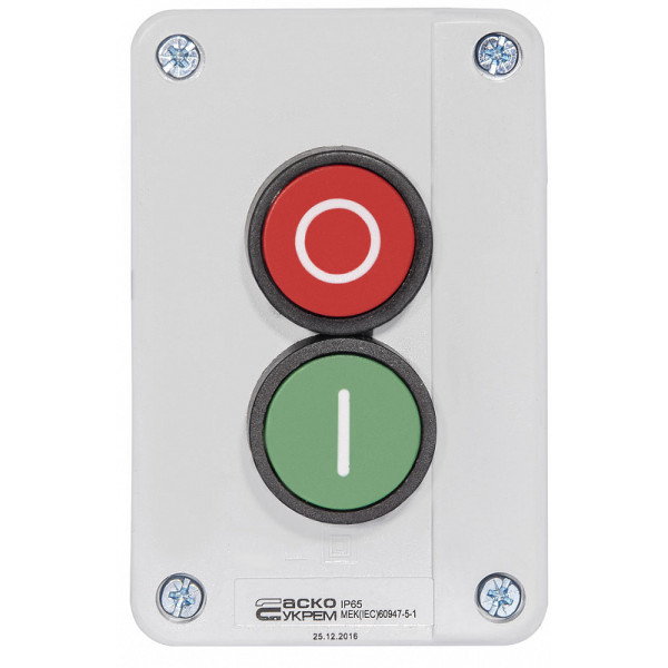 Двухместный пост управления Аско-Укрем XAL-B213 «Старт-Стоп» (A0140020006) - фото №1