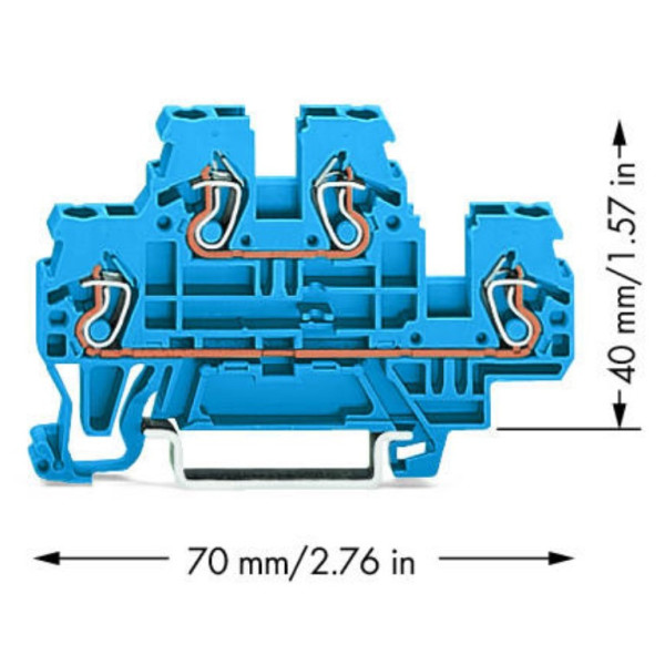 Компактная клемма Wago 870-504 D-DN/N (синяя) - фото №1