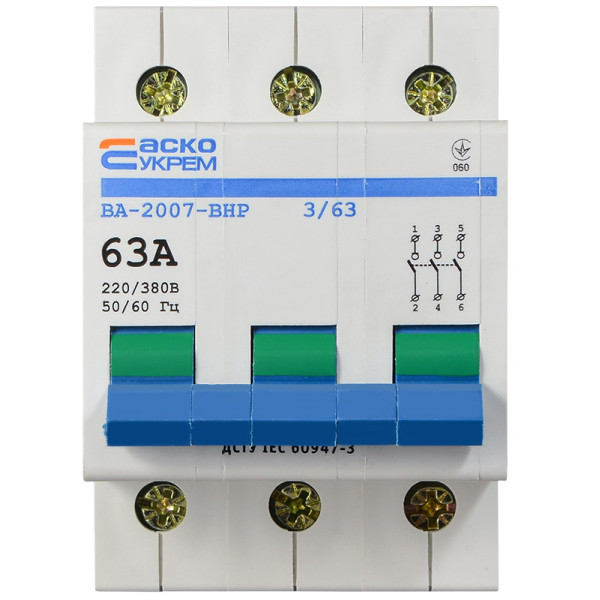 Выключатель-разъединитель Аско-Укрем ВА-2007 ВРН 3р 63А (A0010070002) - фото №1