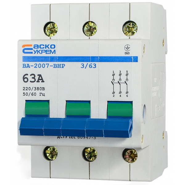 Выключатель-разъединитель Аско-Укрем ВА-2007 ВРН 3р 63А (A0010070002) - фото №2