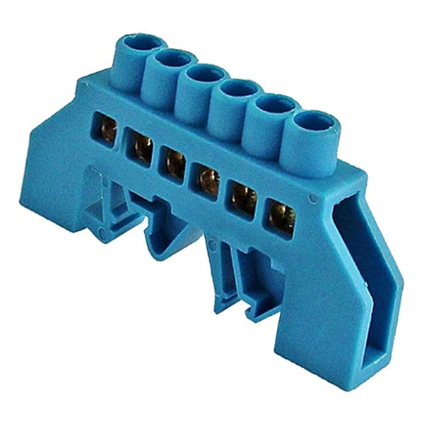 Універсальна шина TNSy ізольована «N» ШЛУ8х12-6 на DIN-рейку синя (TNSy5500170)