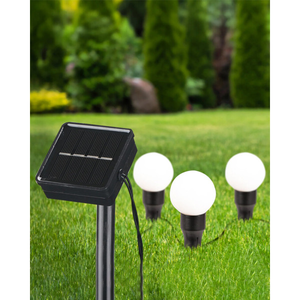 Гирлянда на солнечной батарее Goldlux 330208 Kulek LED 6 3000K IP44 черная - фото №1