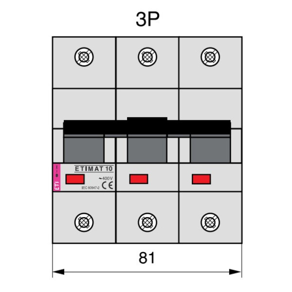 Автоматичний вимикач ETI 002125732 ETIMAT 10 3p B 100А (20kA) - фото №2