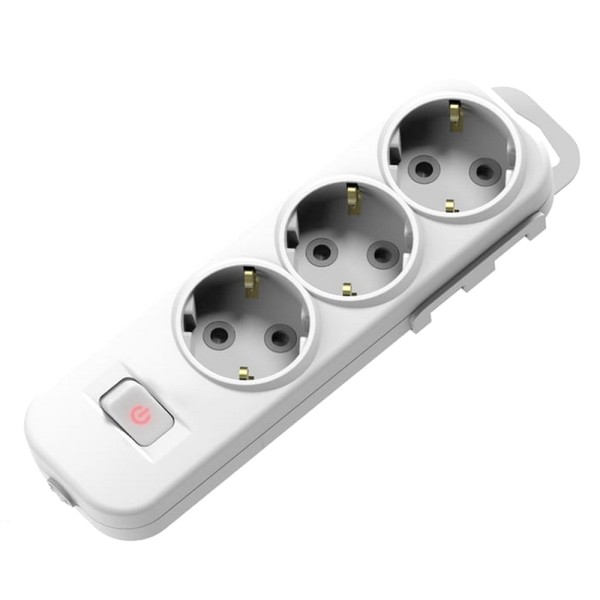 Колодка EL-BI 3-я с заземлением шторки и выключателем Myra ( 527-010200-302 )