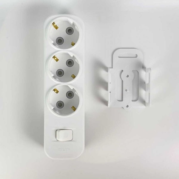 Колодка EL-BI 3-я с заземлением шторки и выключателем Myra ( 527-010200-302 ) - фото №1