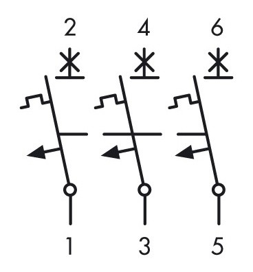 Автоматический выключатель Schrack BM417325 4,5кА 25А 3P х-ка C - фото №1