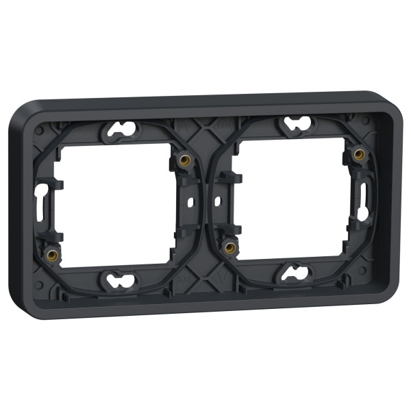 Горизонтальная 2-постовая рамка Schneider Electric MUR34101 IP55 (черный)