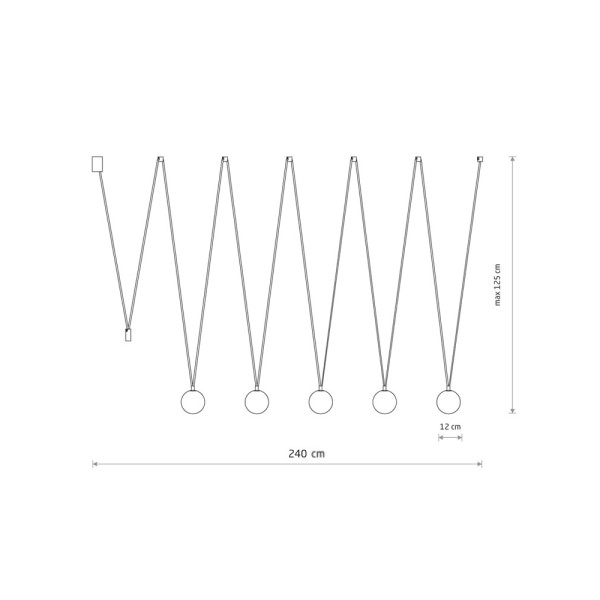 Люстра Nowodvorski 10355 Sling V G9 5x12W IP20 чорна - фото №1