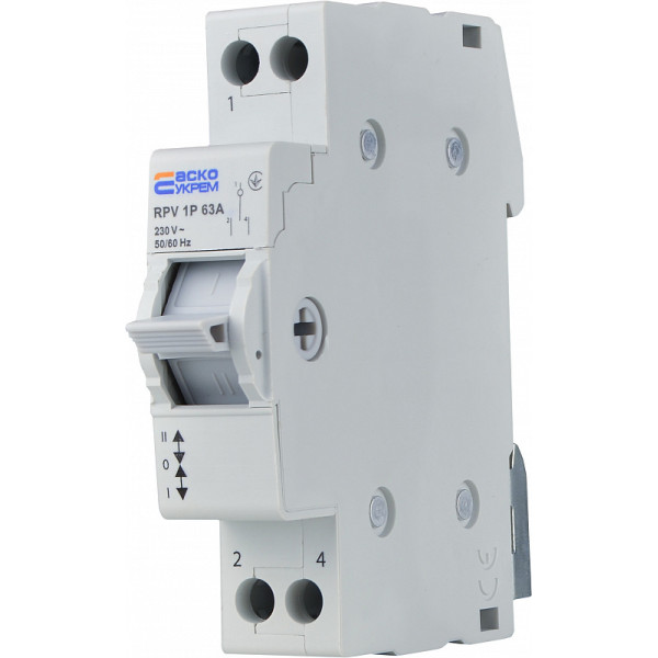 Выключатель-разъединитель Аско-Укрем (І-0-ІІ) RPV 1P 63A (A0010220004) - фото №2