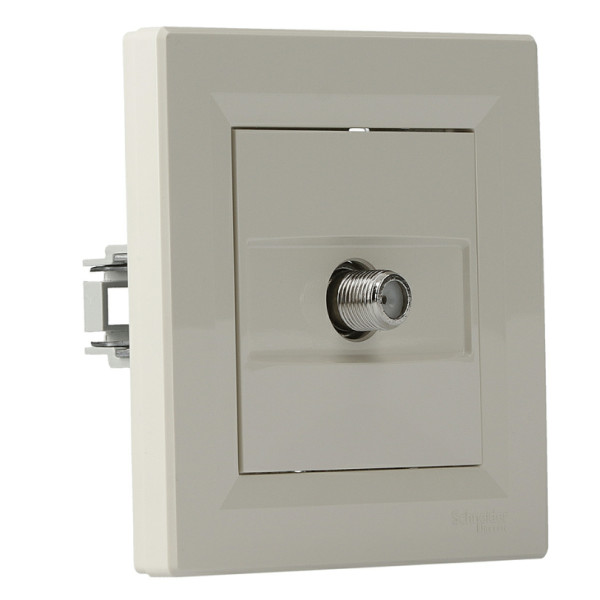 Розетка SAT оконечная кремовая Asfora, EPH3700123 - фото №1