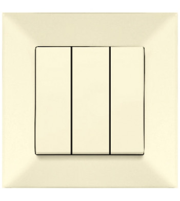 Вимикач 3-клавішний Meridian, кремовий