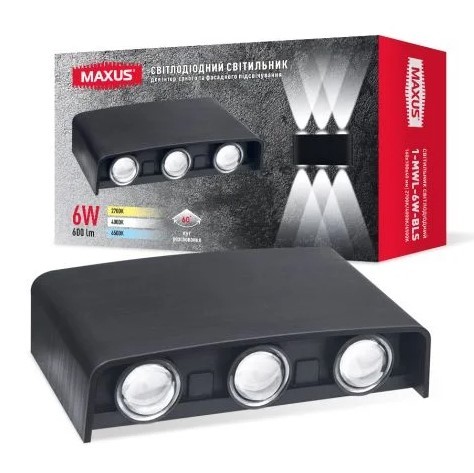 Накладной светильник Maxus MWL 6Вт 3000/4100/6500К IP65 BL Square (1-MWL-6W-BLS) - фото №3