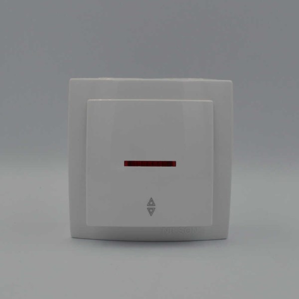 Вимикач Nilson Themis білий 1кл прохідний з підсвіткою ( 26111008 ) - фото №1