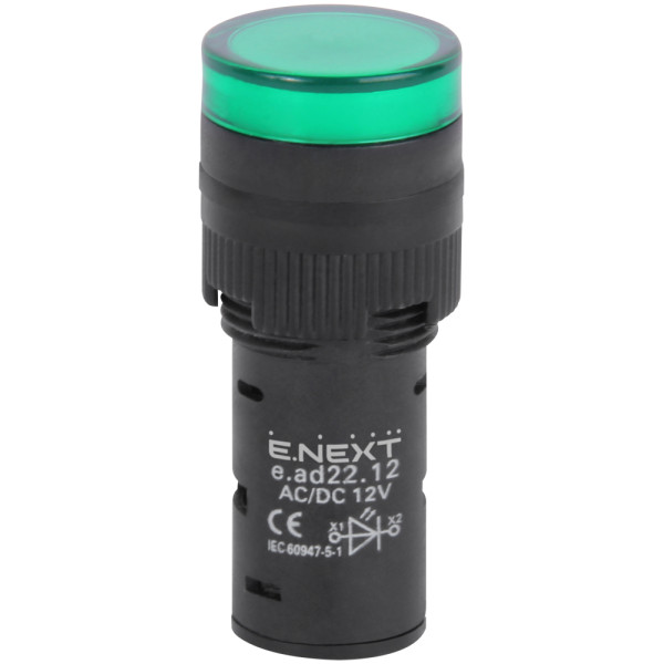 Сигнальна арматура E.Next e.ad22.12.green Ø22мм 12В АС/DC зелена (s009018)