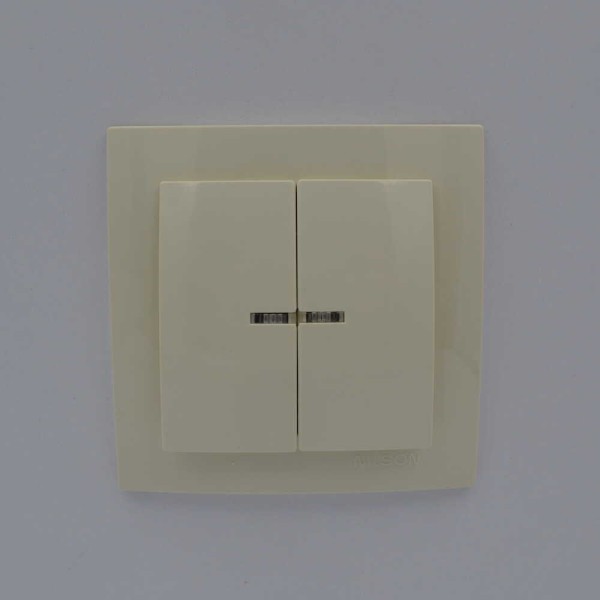 Выключатель Nilson Touran кремовый 2кл с подсветкой ( 24121004 ) - фото №1