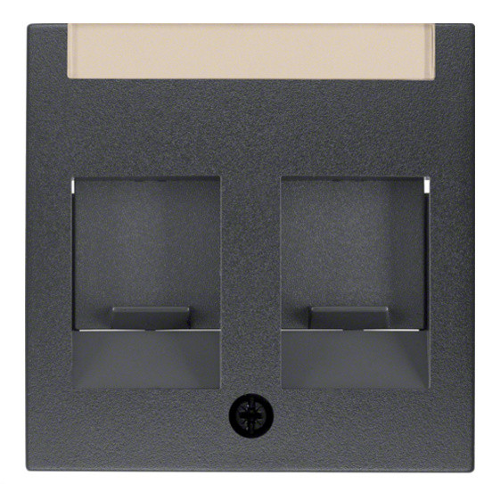 Накладка для супортів під 2 модулі RJ12/RJ45, антрацит Berker B.3/B.7