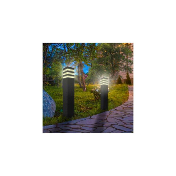 Вуличний світильник з датчиком руху Goldlux 317933 Teksas E27 1x12W IP44 GR - фото №2