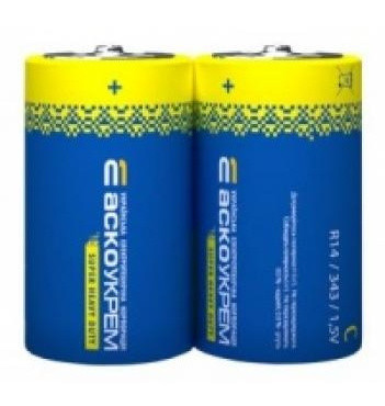 Батарейка солевая Аско-Укрем С.R14.SP2 (вакуум 2шт)