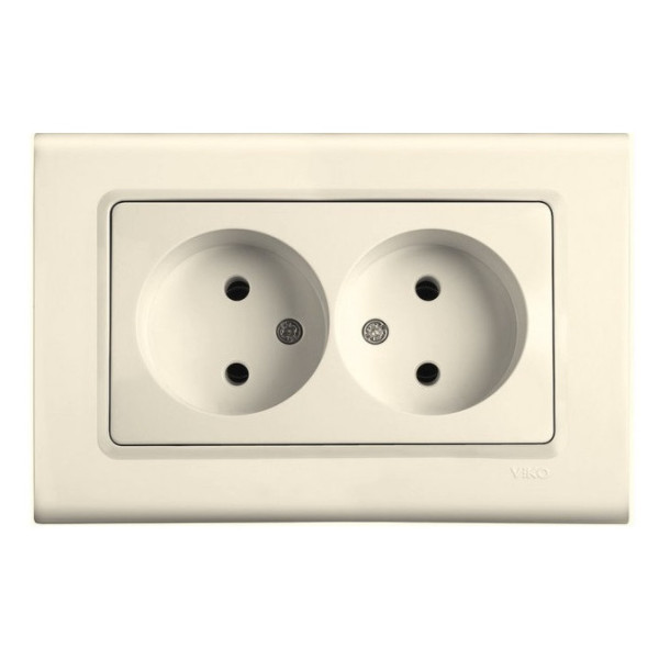 Розетка двойная кремовая VIKO Linnera