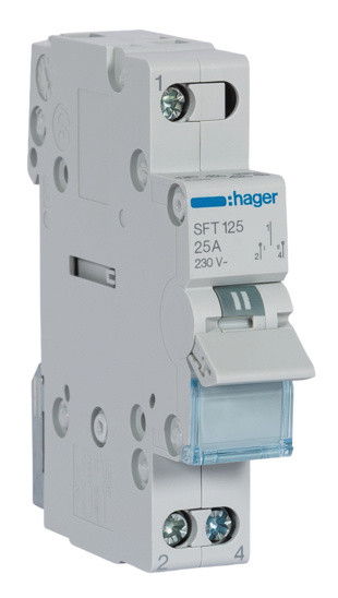 Перемикач Hager SFT125 1P 25А/230В 1м I-0-II