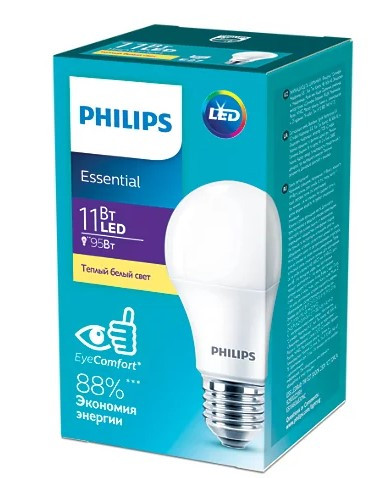 Світлодіодна лампа Philips ESS LEDBulb 11Вт 1150Лм E27 830 1CT/12RCA - фото №1