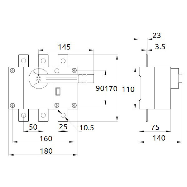 Розривний вимикач навантаження Promfactor FPS 250A 3P (FPS2503) - фото №1