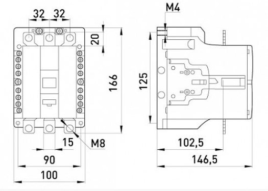 Контактор e.industrial.ukc.100.110, 100А, 110В, no+nc E-Next - фото №1