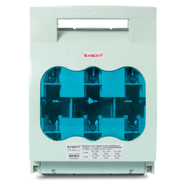 Выключатель-разъединитель под предохранитель E.Next e.fuse.VR.250 3 полюса 250А (i0760040) - фото №1