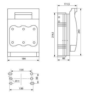 Выключатель-разъединитель под предохранитель E.Next e.fuse.VR.250 3 полюса 250А (i0760040) - фото №2