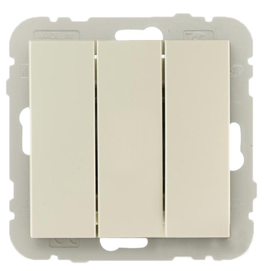 Трехклавишный выключатель Logus 21088 TMF 10АХ 250В (бежевый)