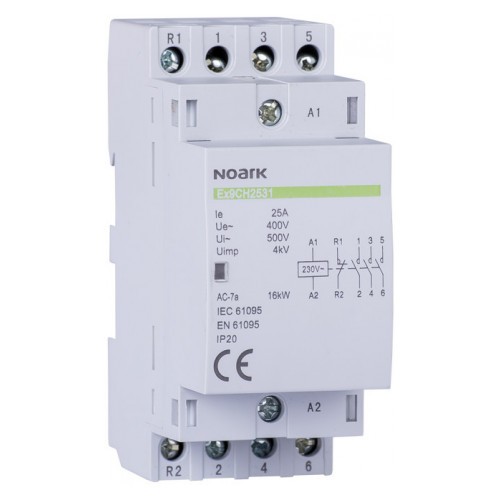 Модульний контактор NOARK Ex9CH25 40 24В 25А 4NO (102411)