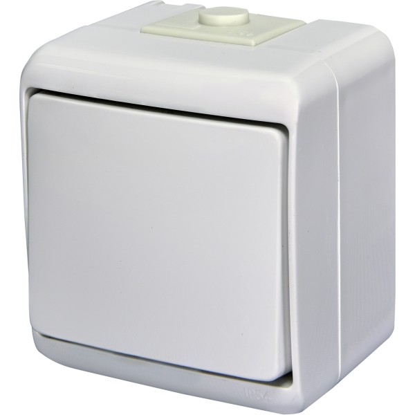 Вимикач 1-клавішний Eti Hermetics VHE-1L IP54 з підсвічуванням білий (4668007)