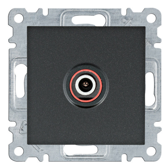 ТВ розетка Hager WL3213 Lumina (черная)