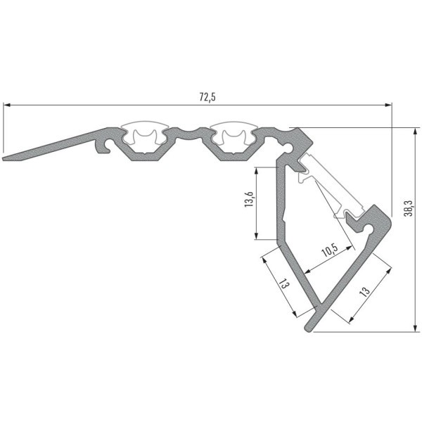 Профиль для светодиодной ленты Lumines SCALA серебро - фото №4