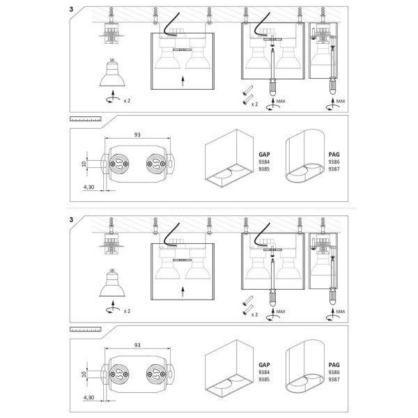 Точечный светильник Nowodvorski 9387 Pag GU10 2x10W IP20 белый - фото №3