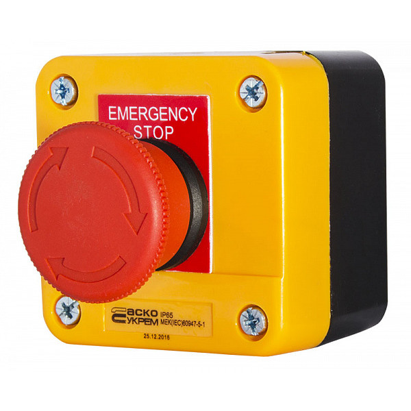 Одноместный пост управления Аско-Укрем XAL-J174 «Аварийный Стоп» (A0140020010)