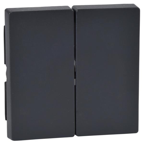 Клавіша вимикача подвійна SYSTEM M антрацит Merten, MTN433514 - фото №1