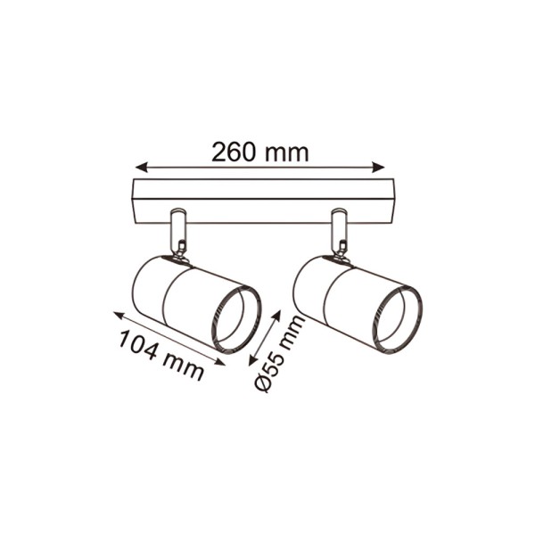 Світильник поворотний, спот Zuma Line 5905316655836 Fori GU10 2x50W IP20 чорний - фото №1