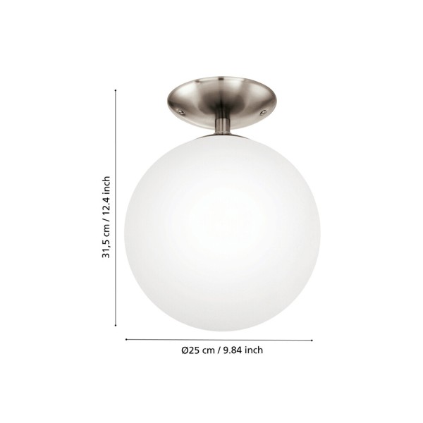 Потолочный светильник Eglo 91589 Rondo E27 1x60W IP20 никелевый - фото №3